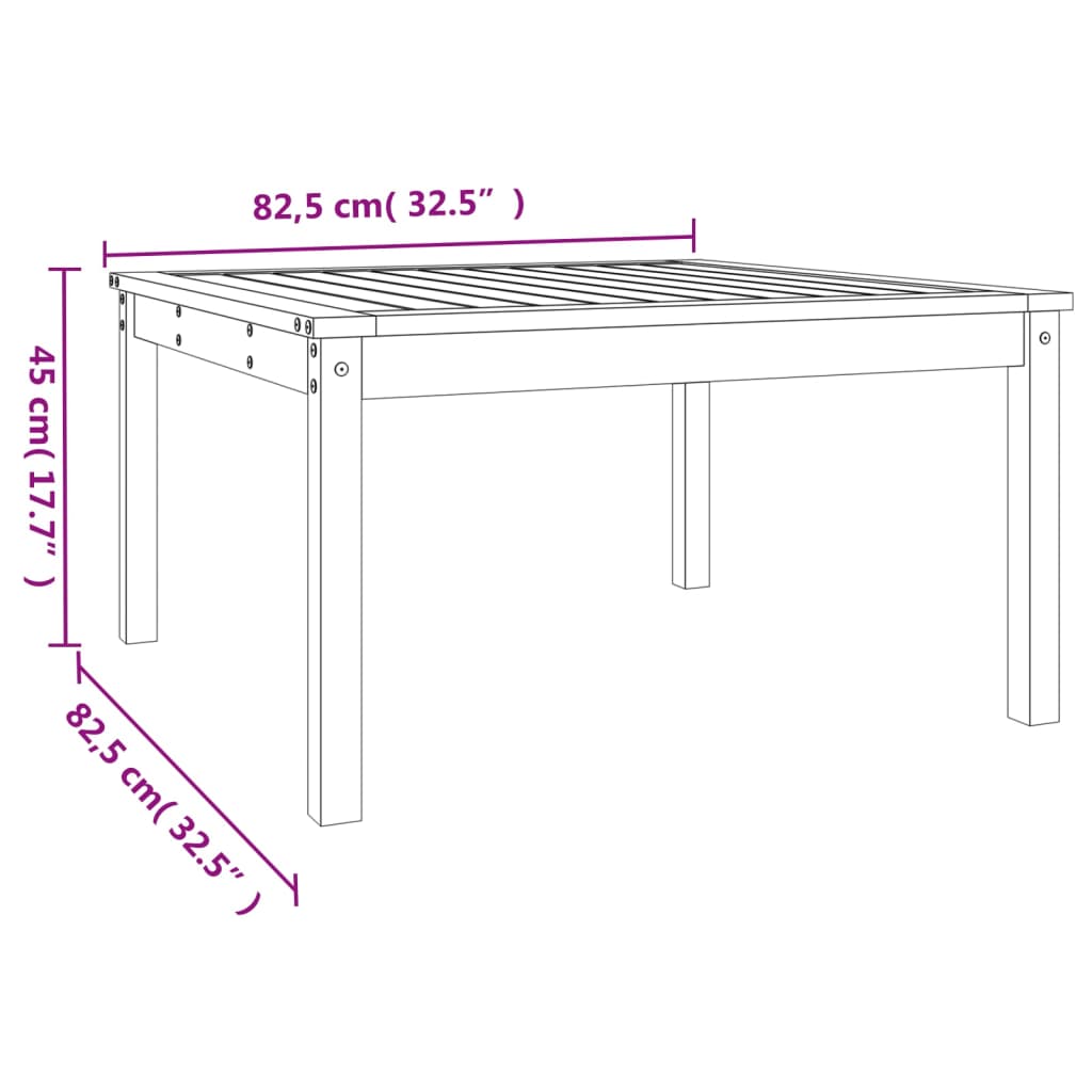 Vrtni stol 82,5 x 82,5 x 45 cm od masivne duglazije