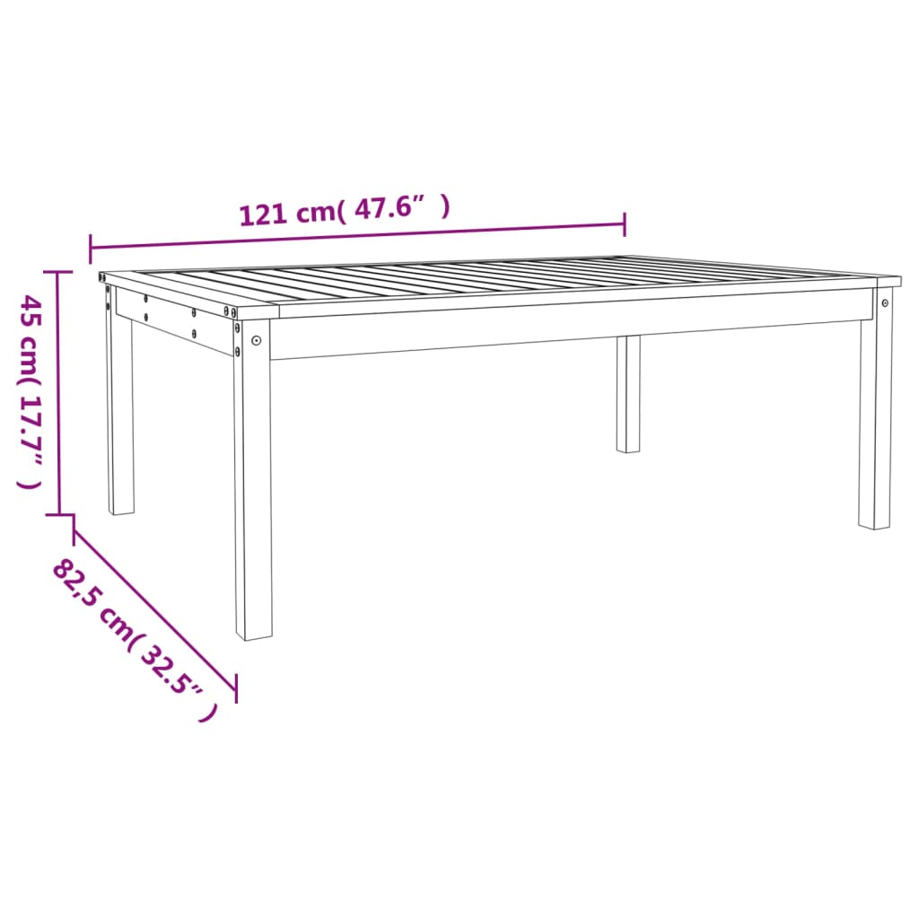 Vrtni stol 121x82,5x45 cm od masivne borovine