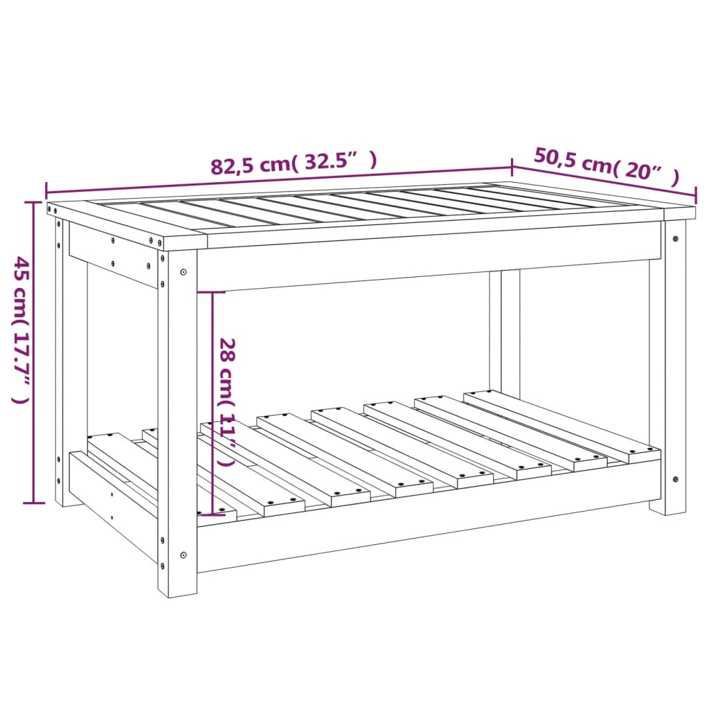 Vrtni stol 82,5 x 50,5 x 45 cm od masivne borovine