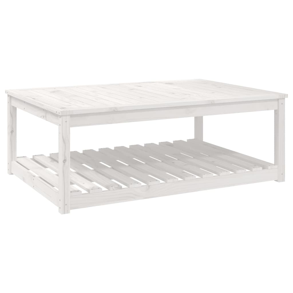 Vrtni stol bijeli 121x82,5x45 cm od masivne borovine