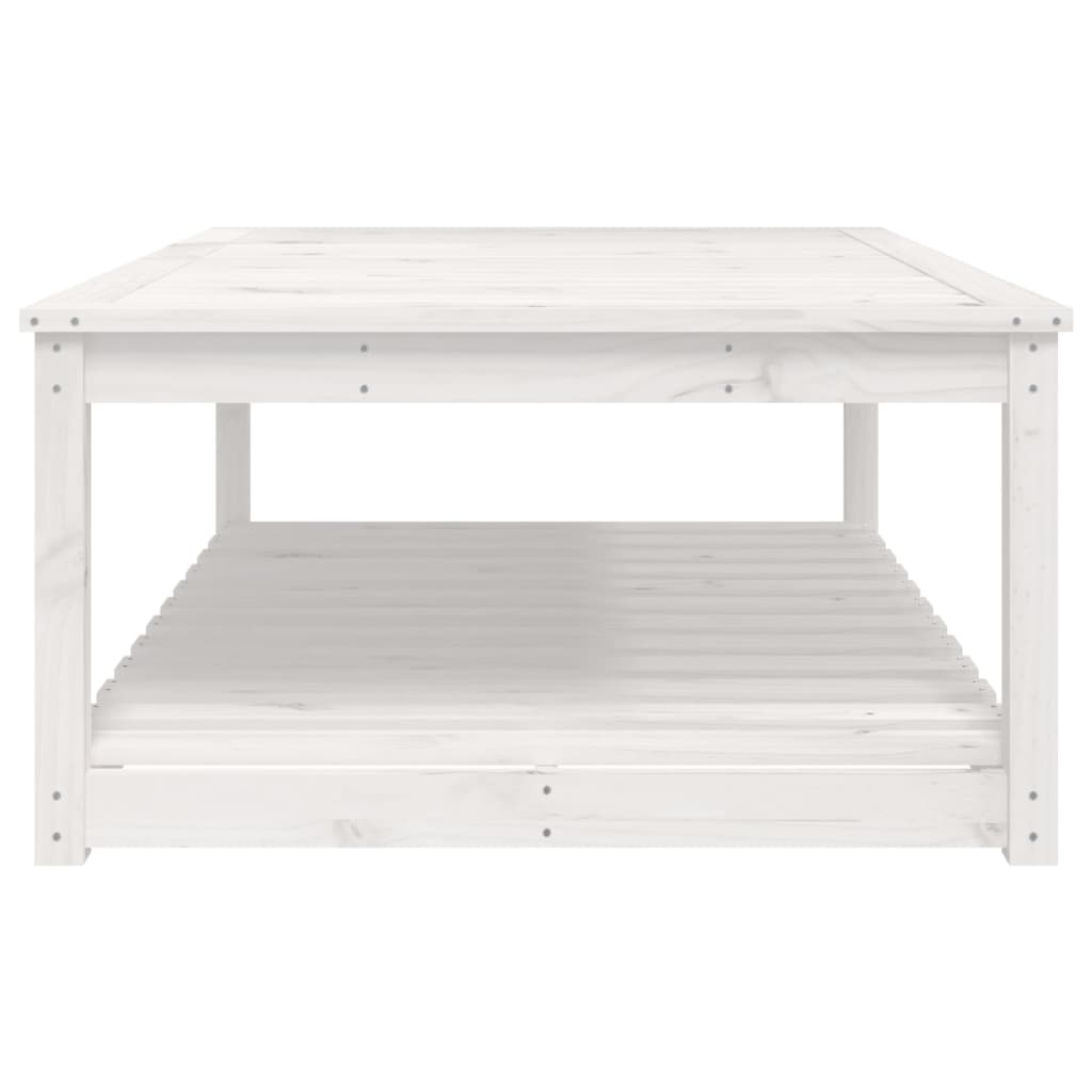 Vrtni stol bijeli 121x82,5x45 cm od masivne borovine