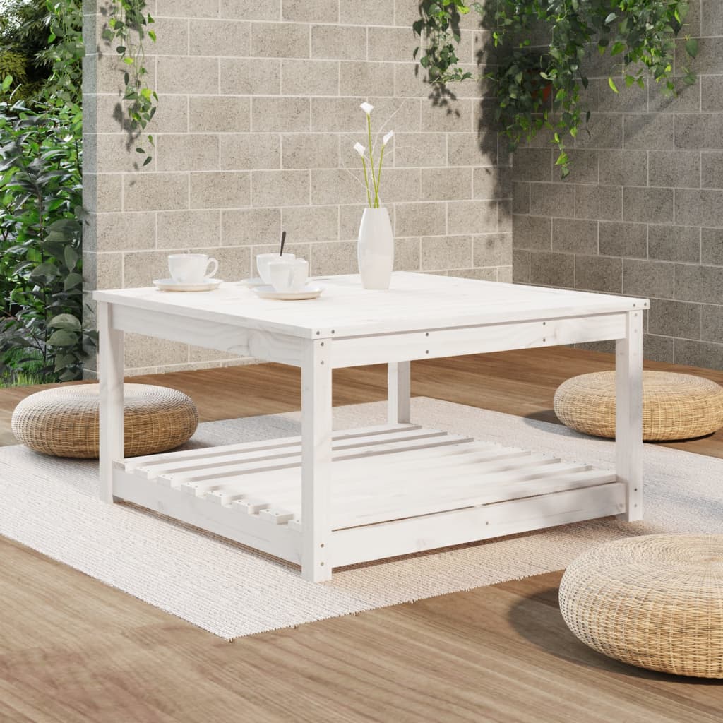 Vrtni stol bijeli 82,5 x 82,5 x 45 cm od masivne borovine