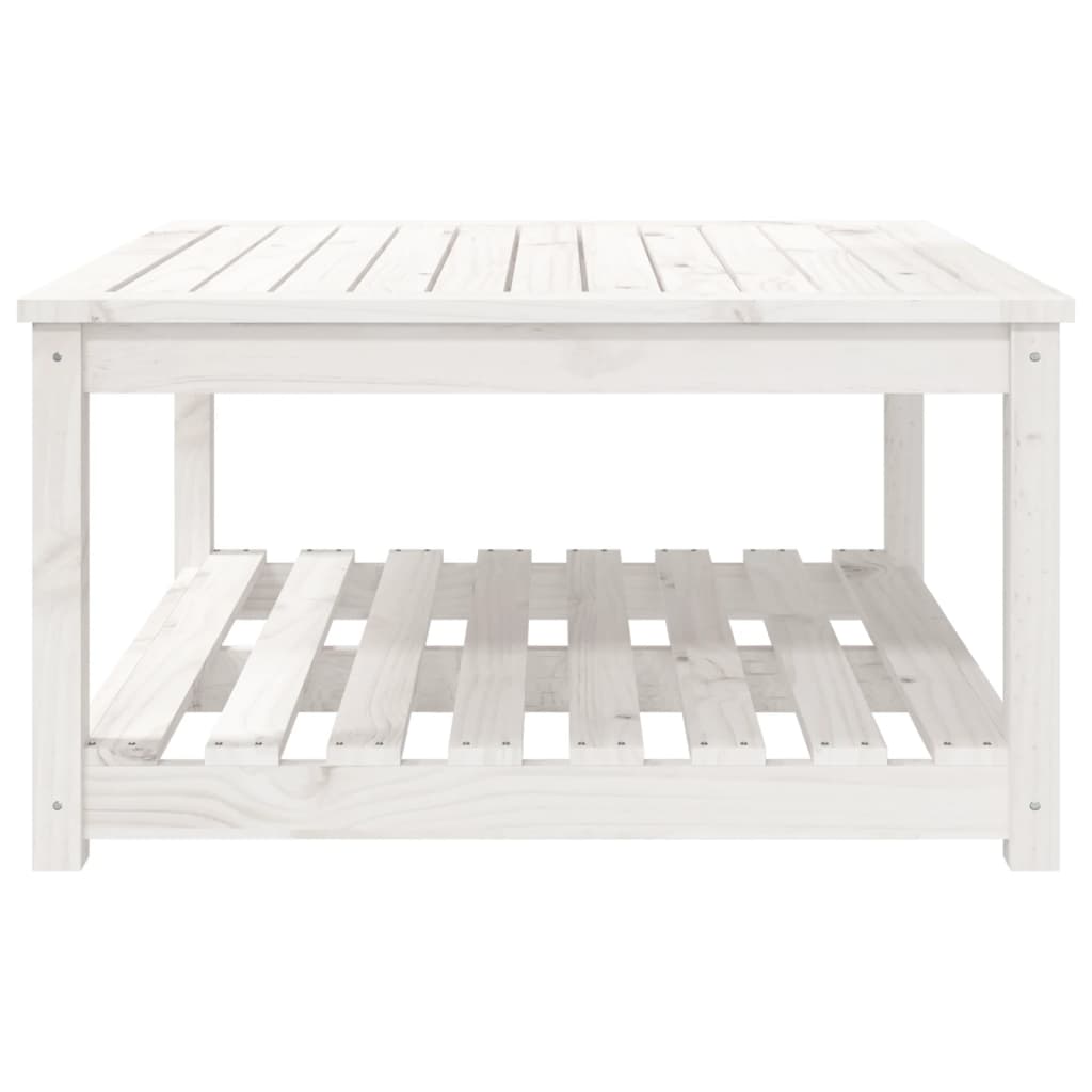 Vrtni stol bijeli 82,5 x 82,5 x 45 cm od masivne borovine