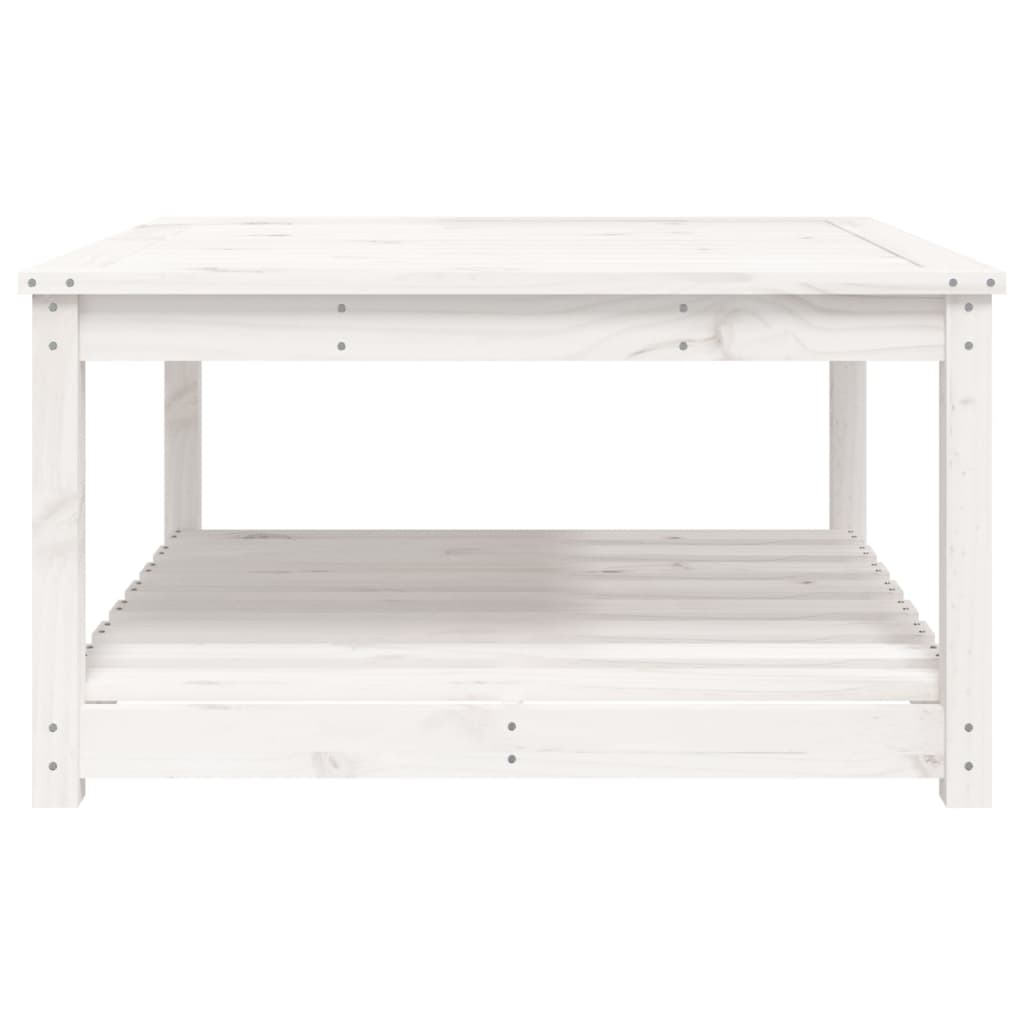 Vrtni stol bijeli 82,5 x 82,5 x 45 cm od masivne borovine