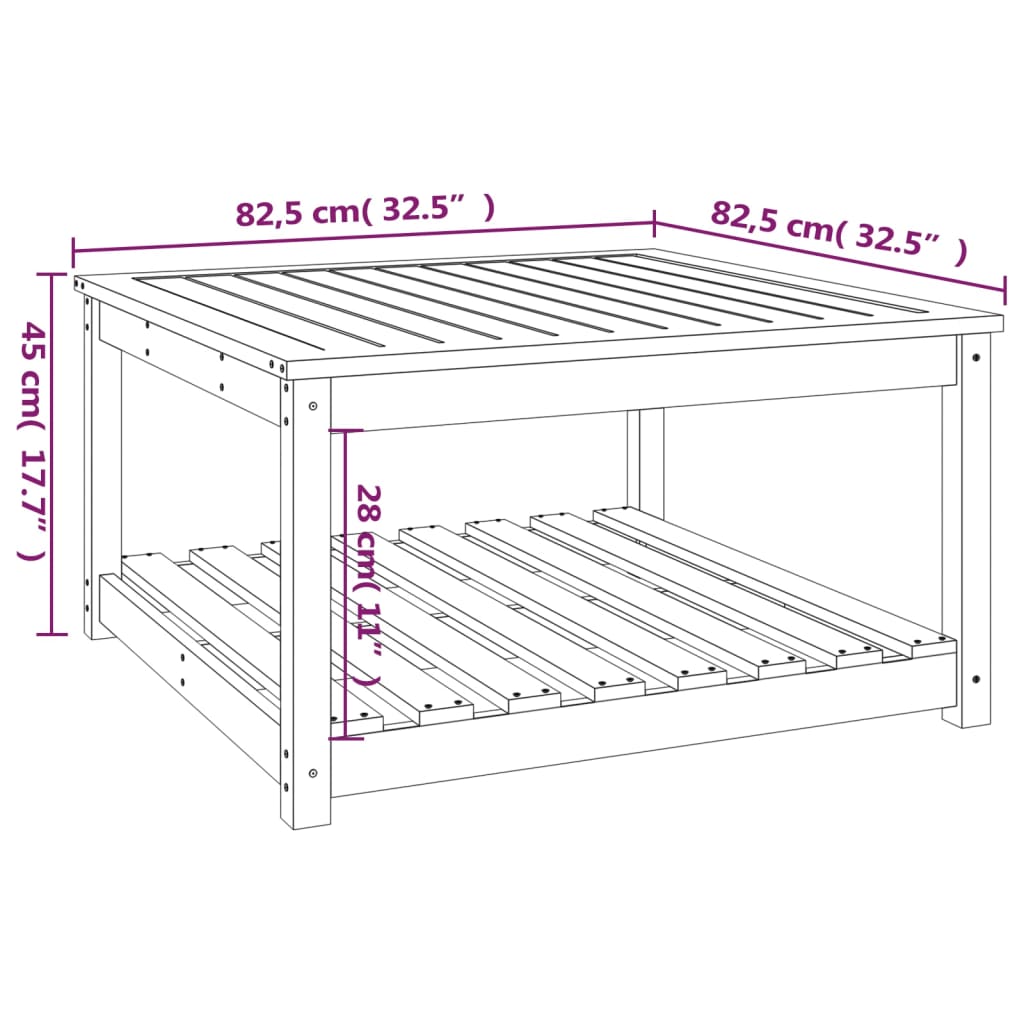 Vrtni stol sivi 82,5 x 82,5 x 45 cm od masivne borovine