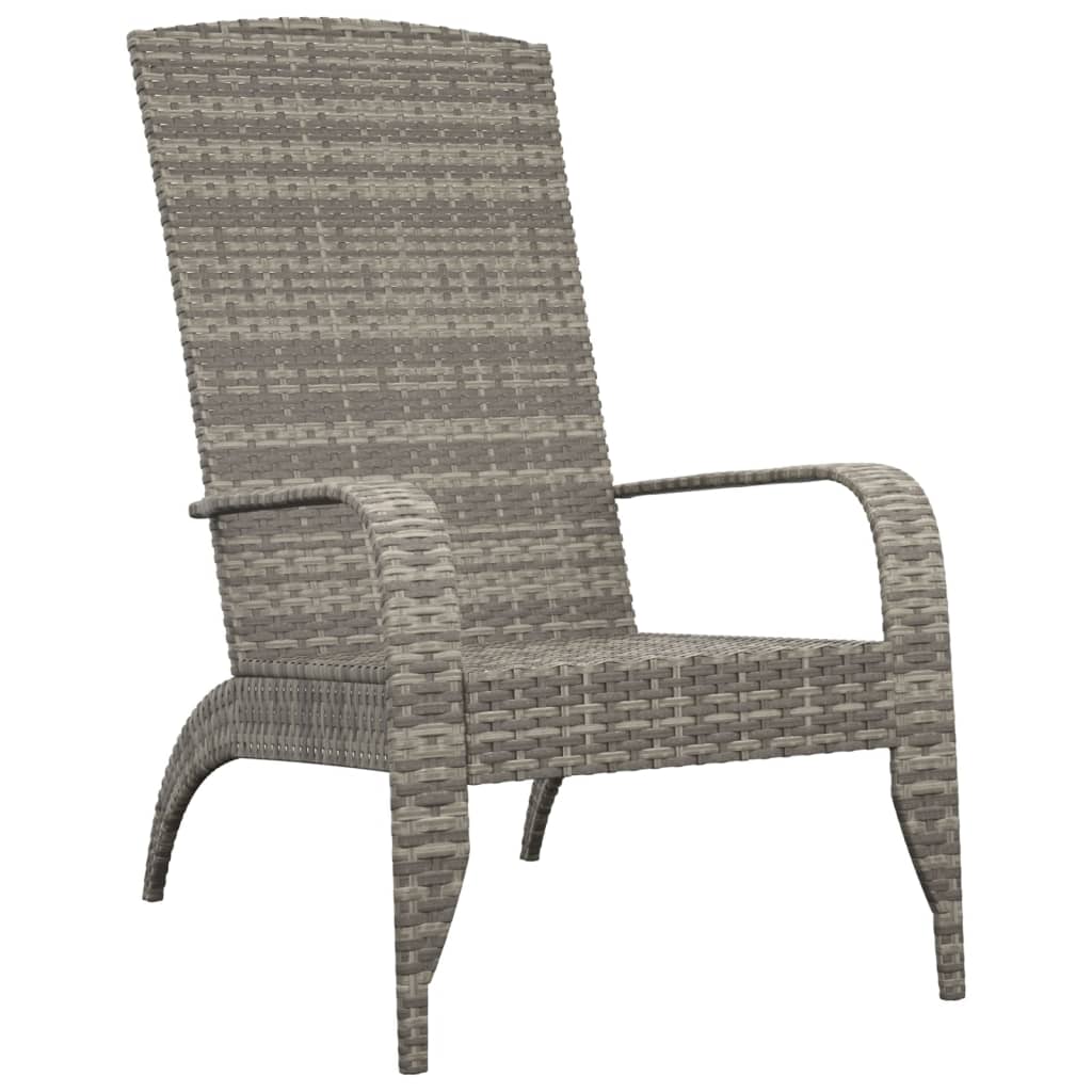 Vrtna Adirondack stolica siva poli ratan