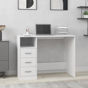 Radni stol s ladicama bijeli 102 x 50 x 76 cm konstruirano drvo