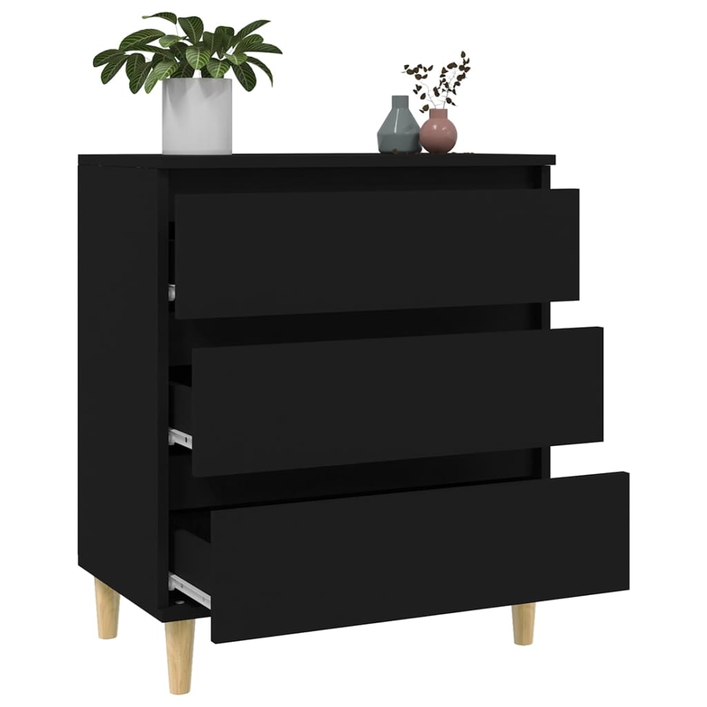 Komoda crna 60 x 35 x 70 cm od konstruiranog drva