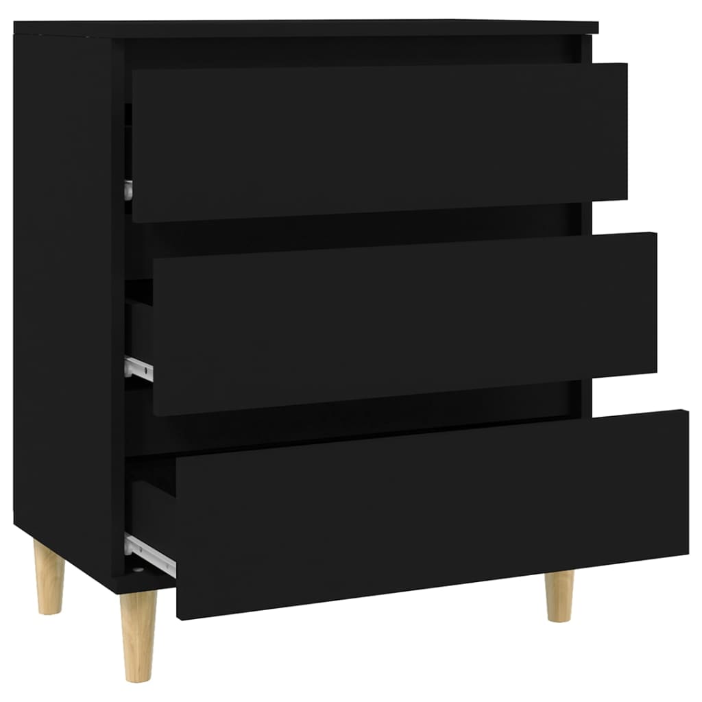 Komoda crna 60 x 35 x 70 cm od konstruiranog drva