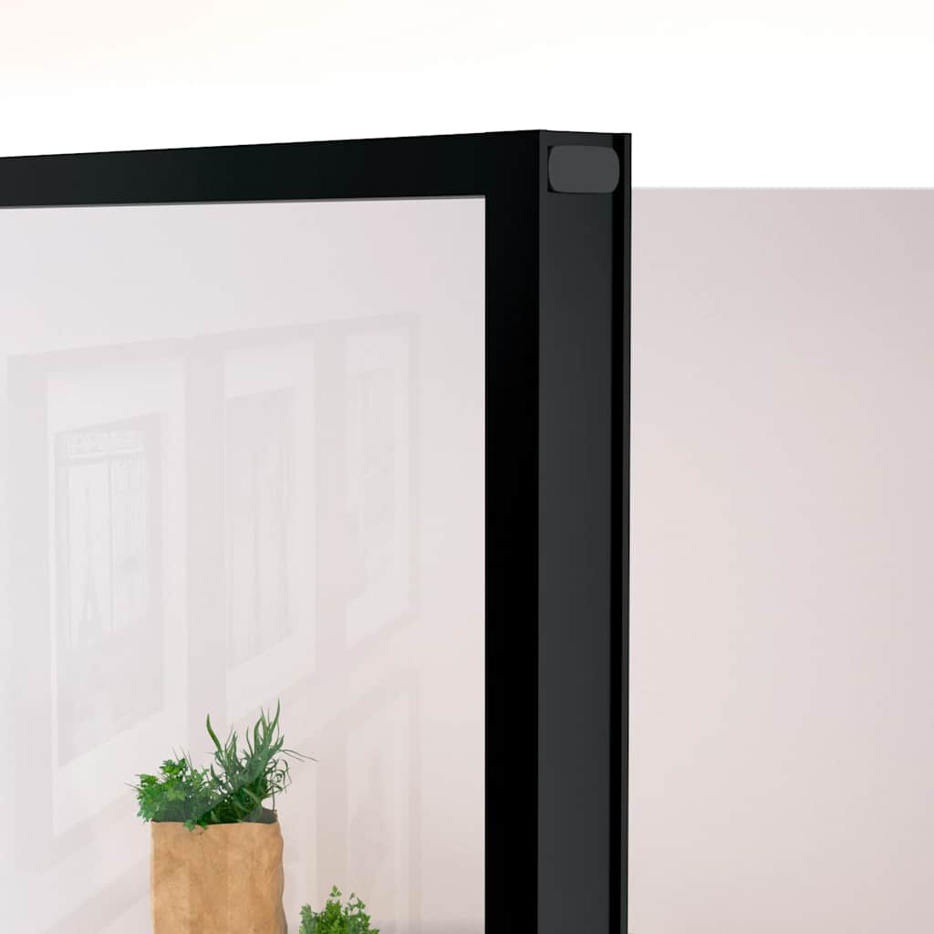 Sobna vrata crna 76 x 201,5 cm kaljeno staklo i aluminij tanka