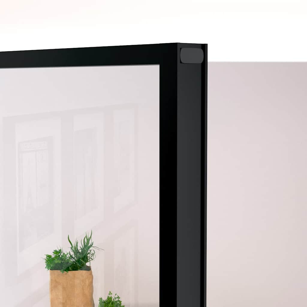 Sobna vrata crna 83 x 201,5 cm kaljeno staklo i aluminij tanka