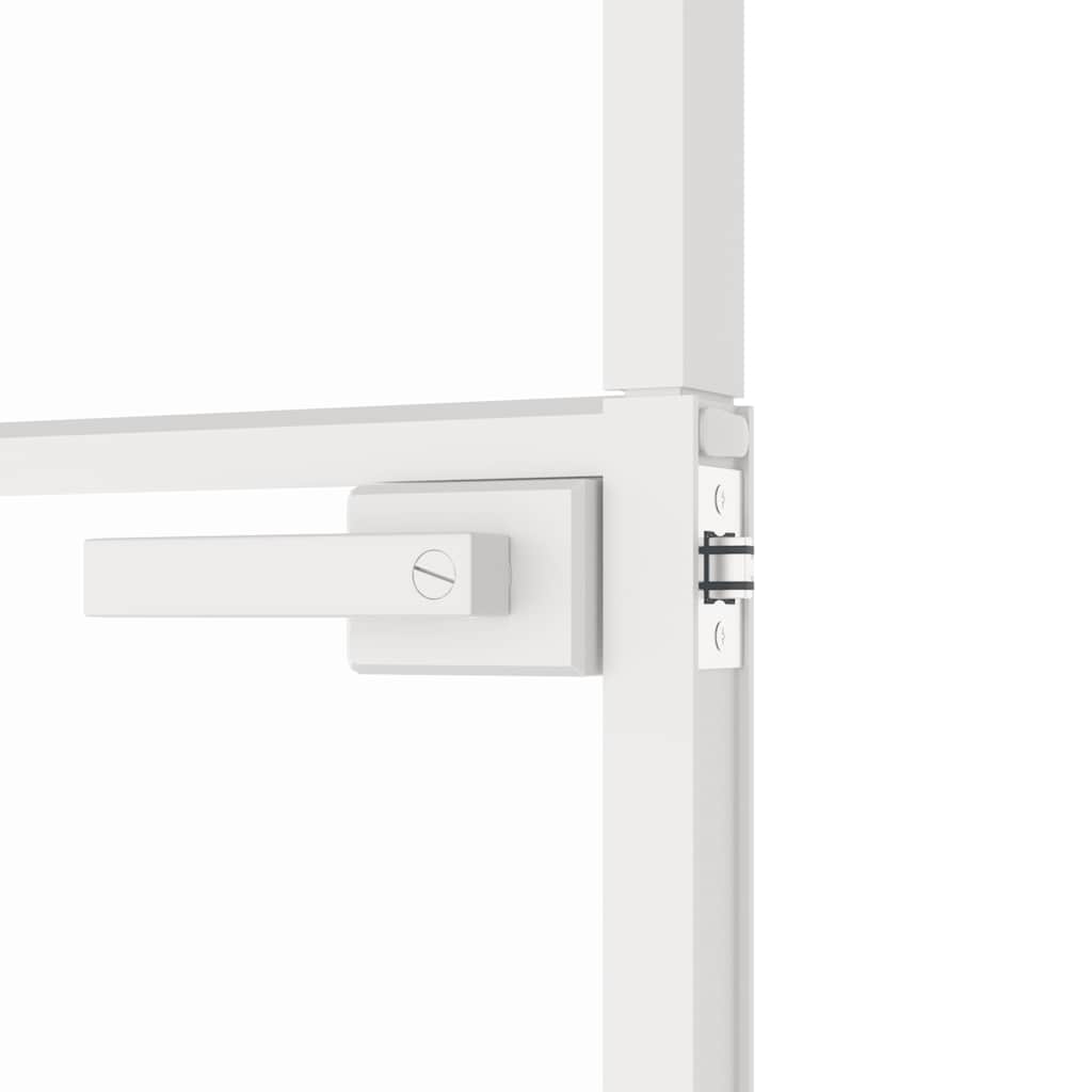 Sobna vrata bijela 76x201,5 cm kaljeno staklo i aluminij tanka