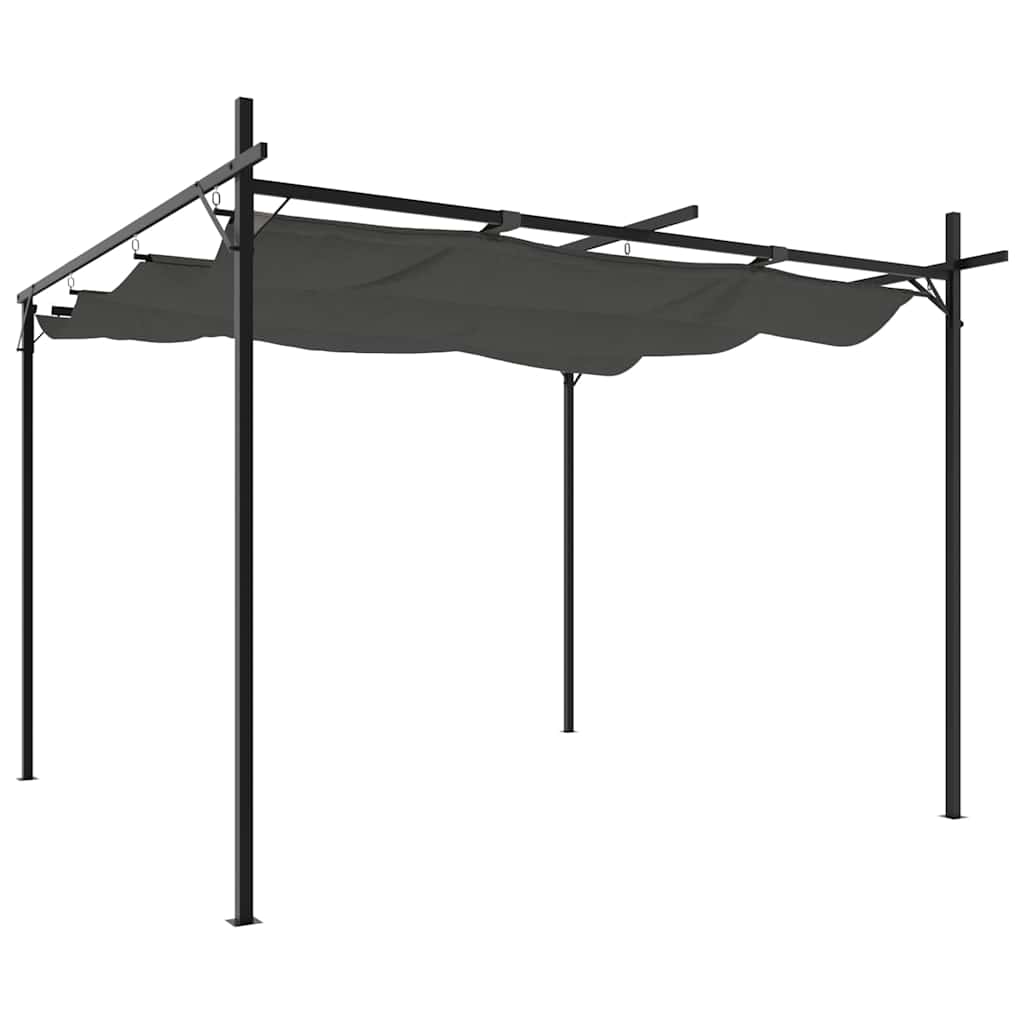 Pergola s pomičnim krovom antracit 295 x 292 x 230 cm
