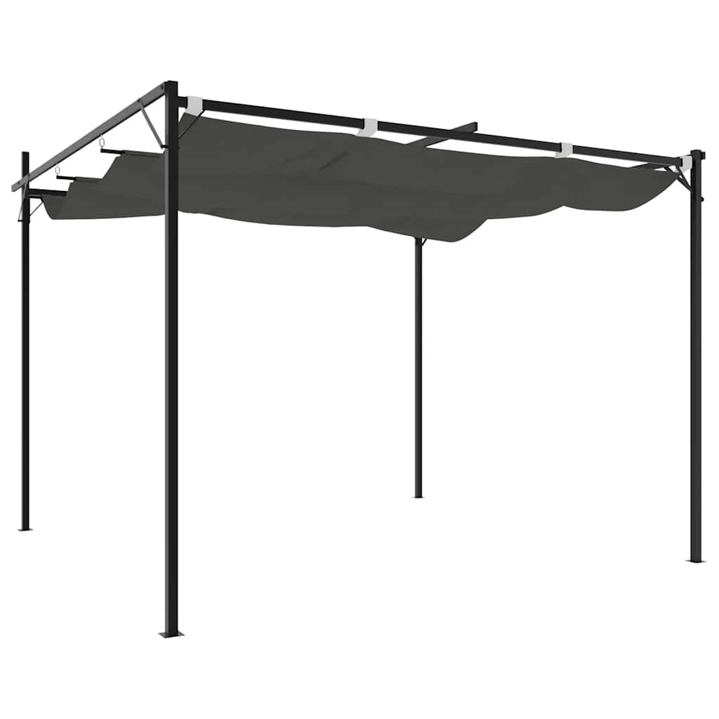 Pergola s pomičnim krovom antracit 295 x 292 x 230 cm