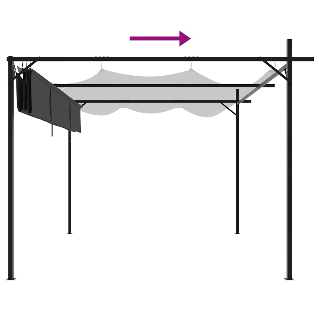 Pergola s pomičnim krovom antracit 295 x 292 x 230 cm