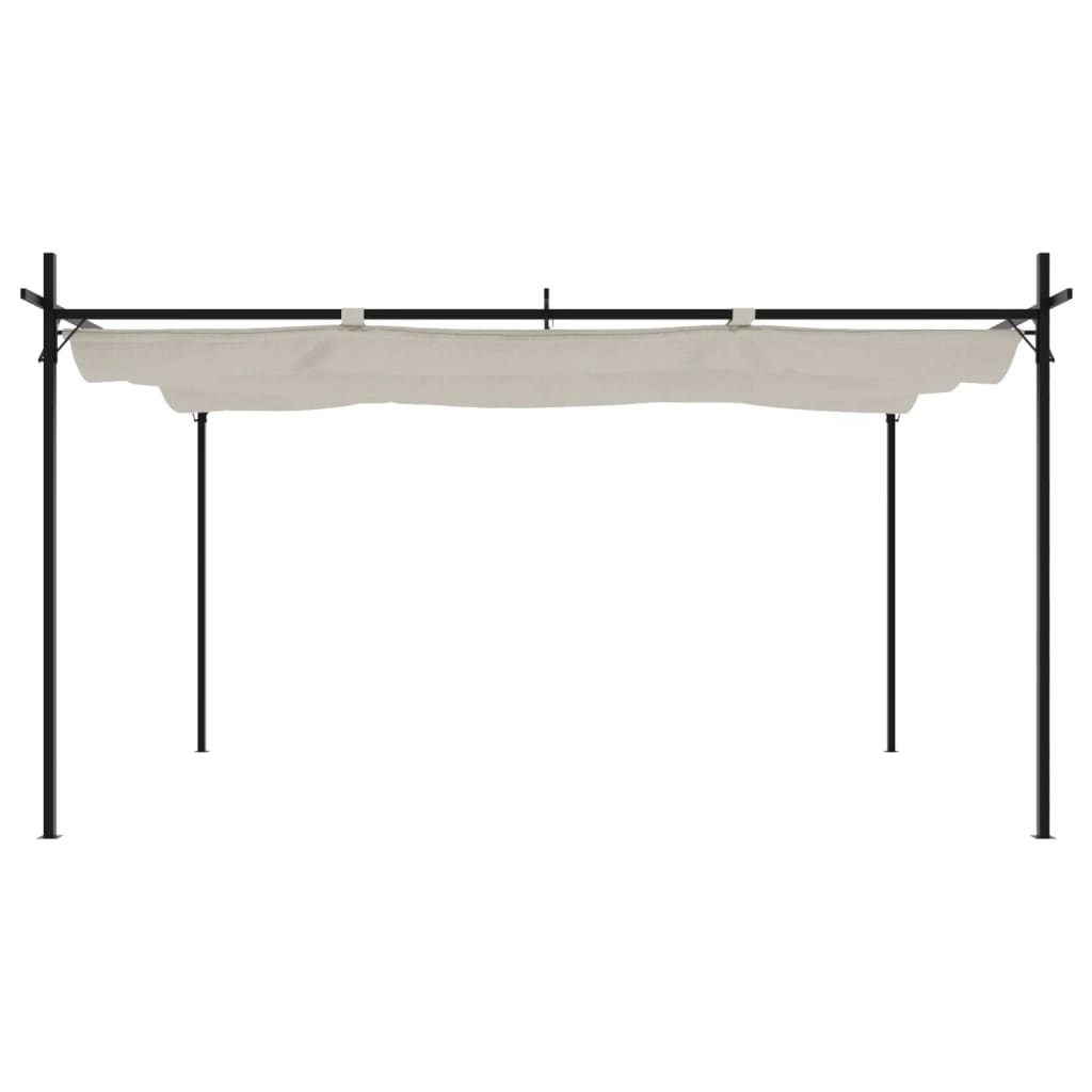 Pergola s pomičnim krovom krem 395 x 292 x 230 cm