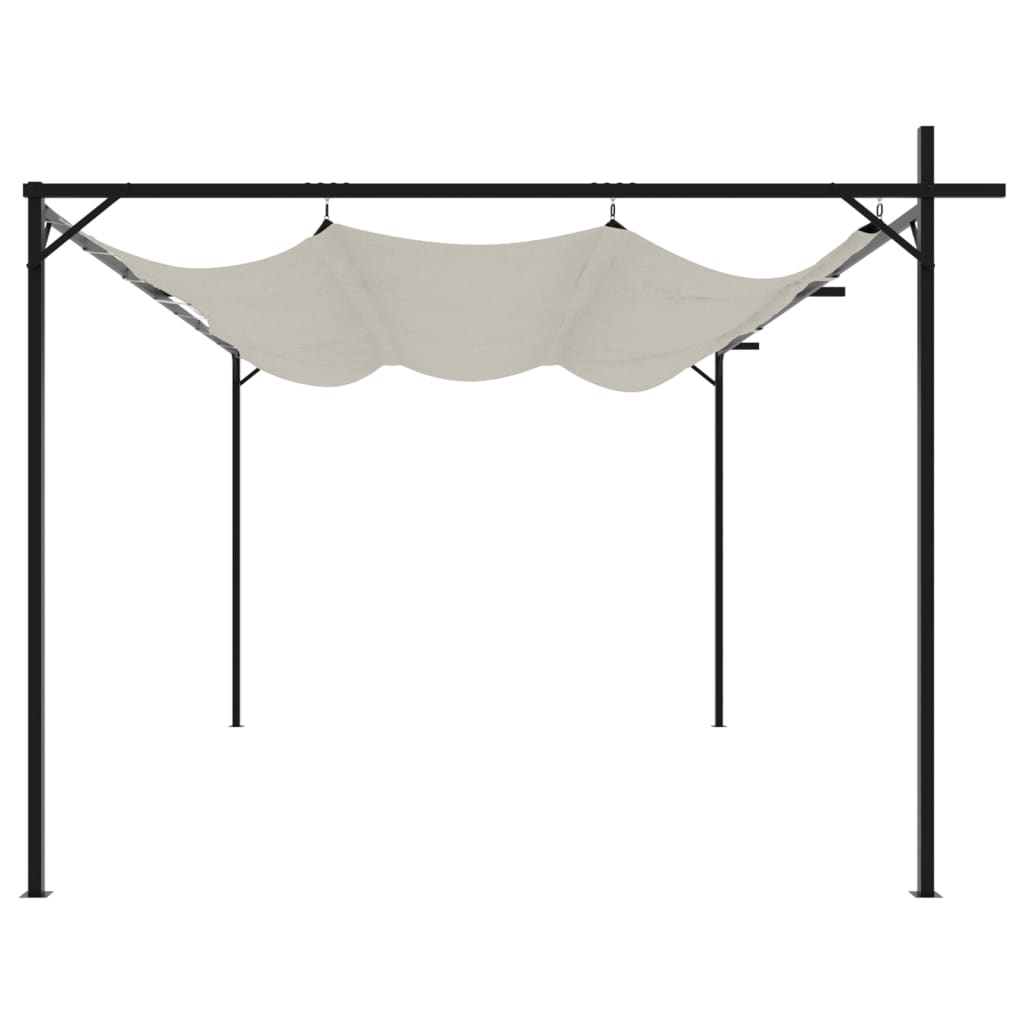 Pergola s pomičnim krovom krem 395 x 292 x 230 cm