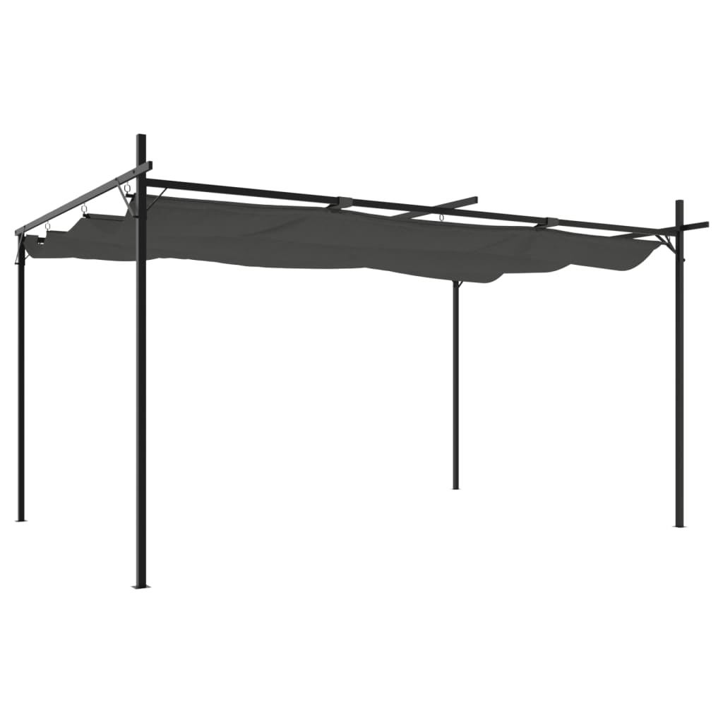Pergola s pomičnim krovom antracit 395x292x230 cm