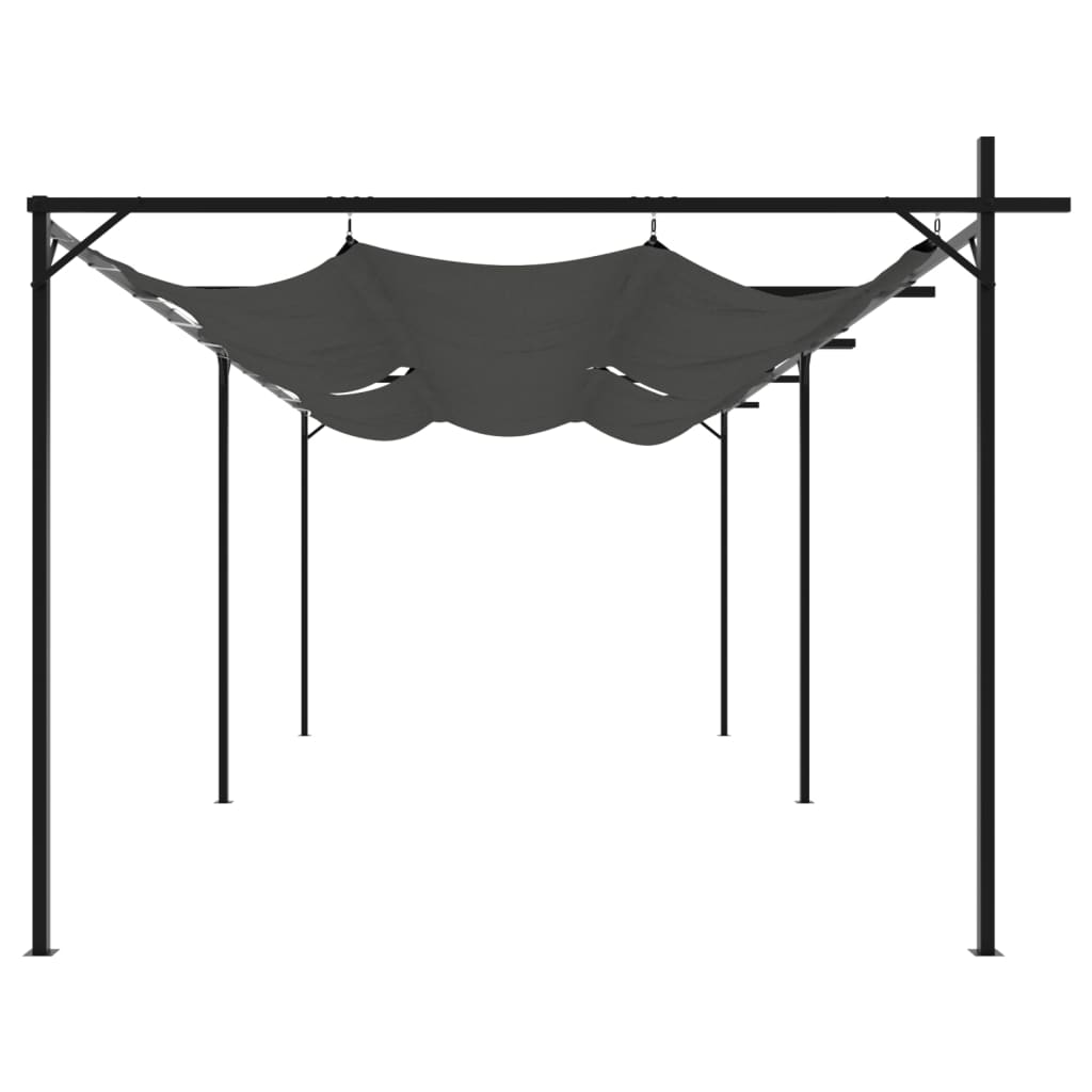 Pergola s pomičnim krovom antracit 589x292x230 cm