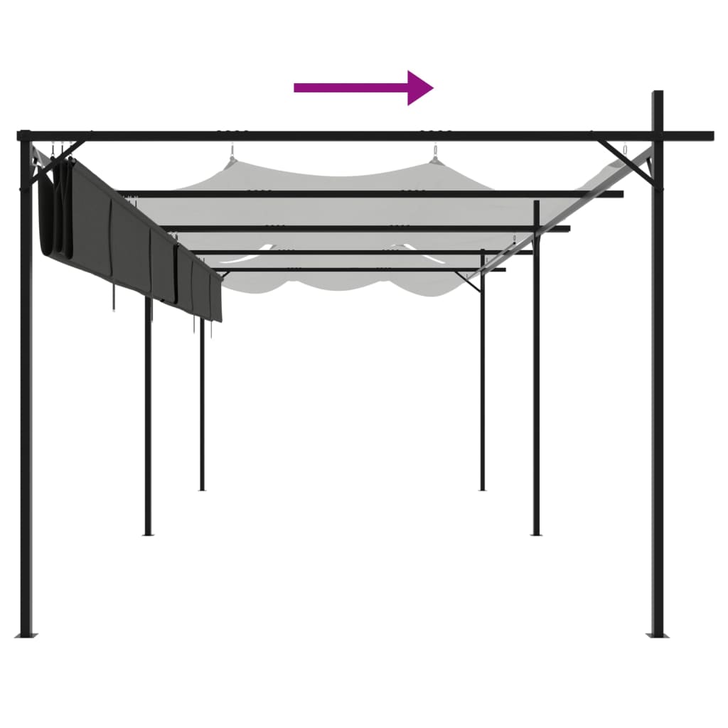 Pergola s pomičnim krovom antracit 589x292x230 cm