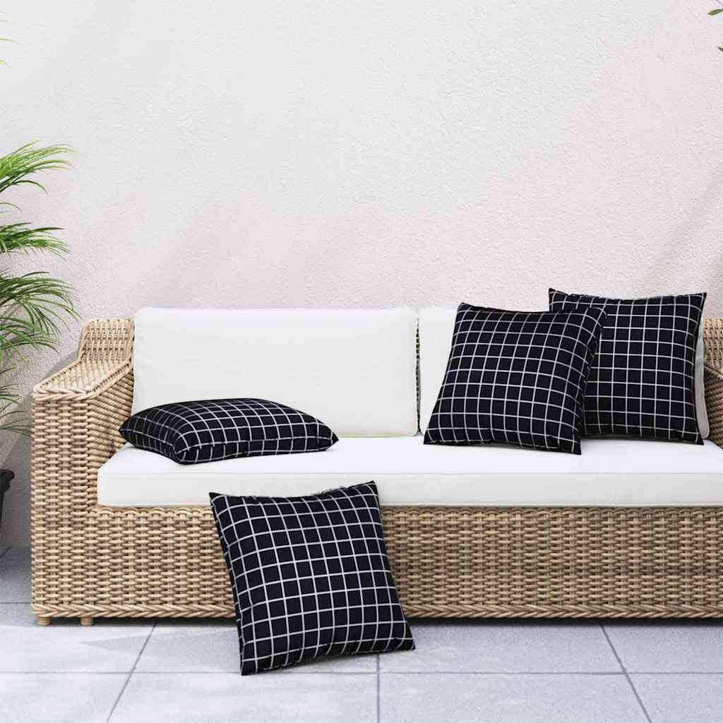 Jastučići za raspršenje Kockasto 4 pcs Crna Karirana 60 x 60 cm