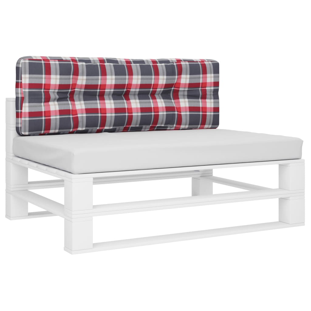 Jastuk za palete crveni karirani 120 x 40 x 12 cm od tkanine