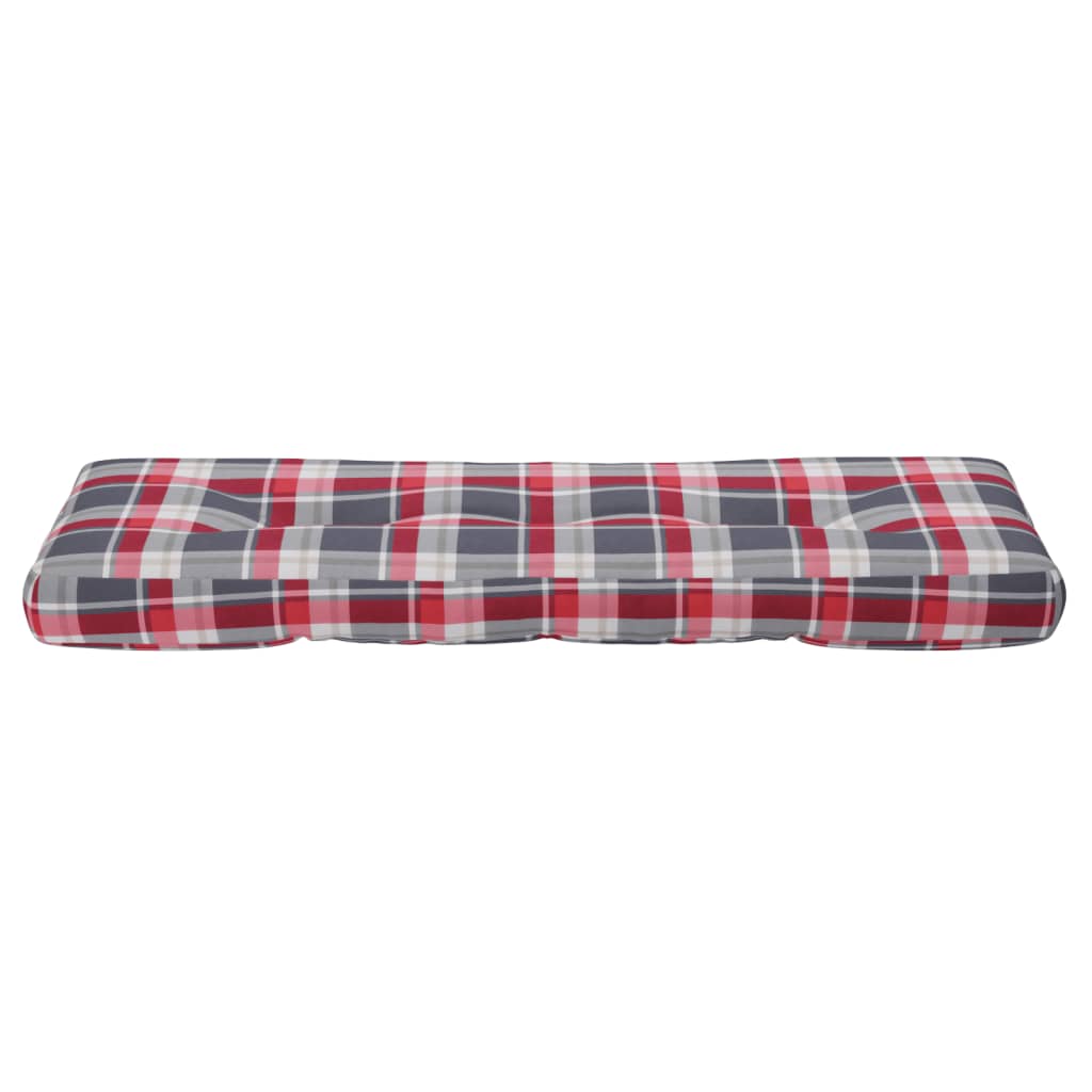 Jastuk za palete crveni karirani 120 x 40 x 12 cm od tkanine