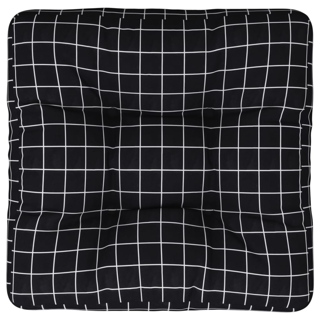 Jastuk za palete crni karirani 58x58x10 cm od tkanine Oxford