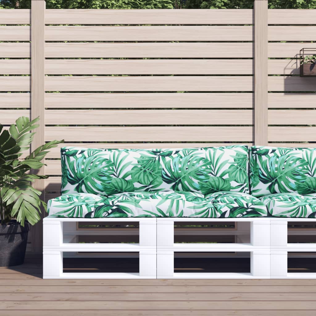 Jastuci za palete 2 kom s uzorkom lišća od tkanine