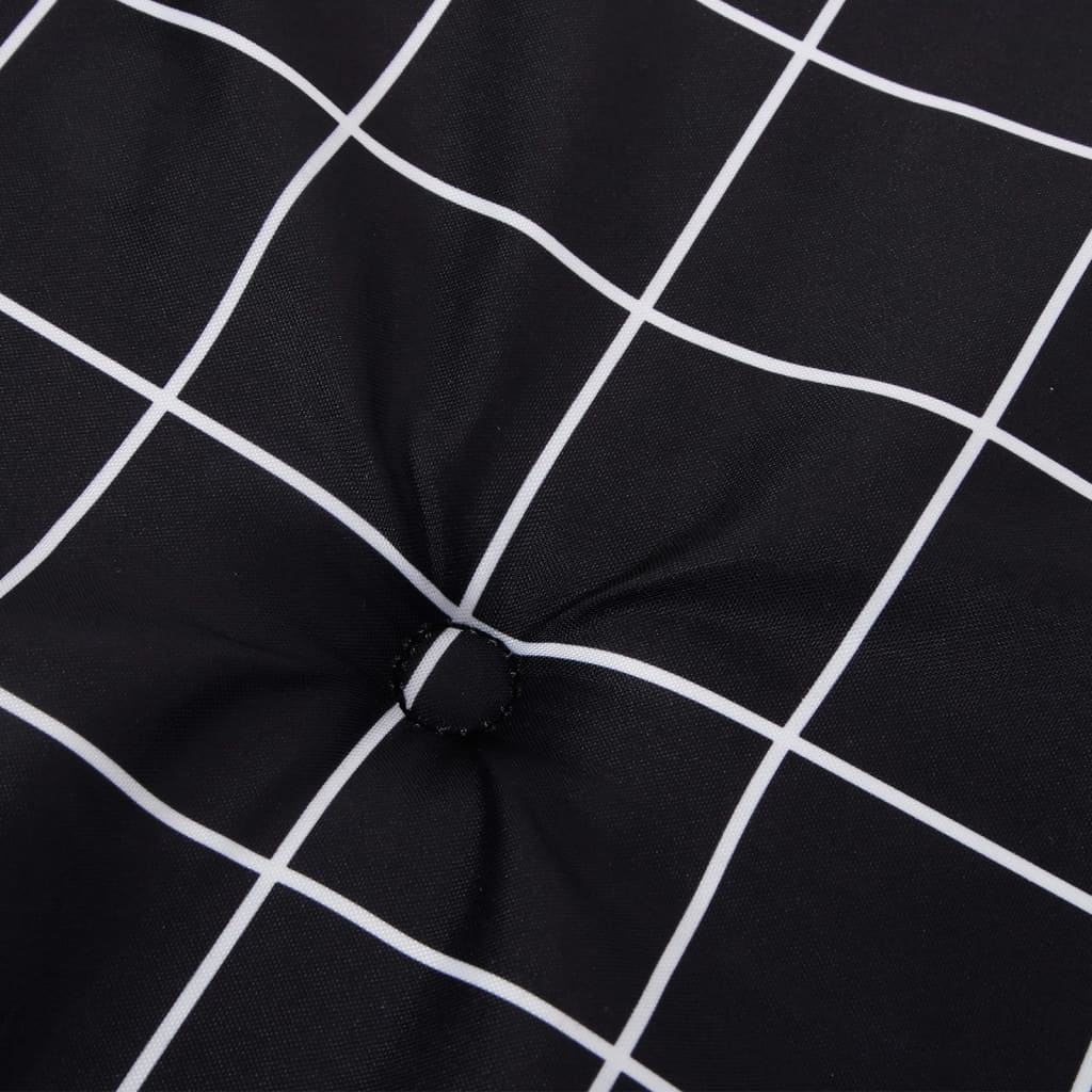 Jastuci za vrtne stolice 2 kom crni karirani 50x50x4 cm tkanina