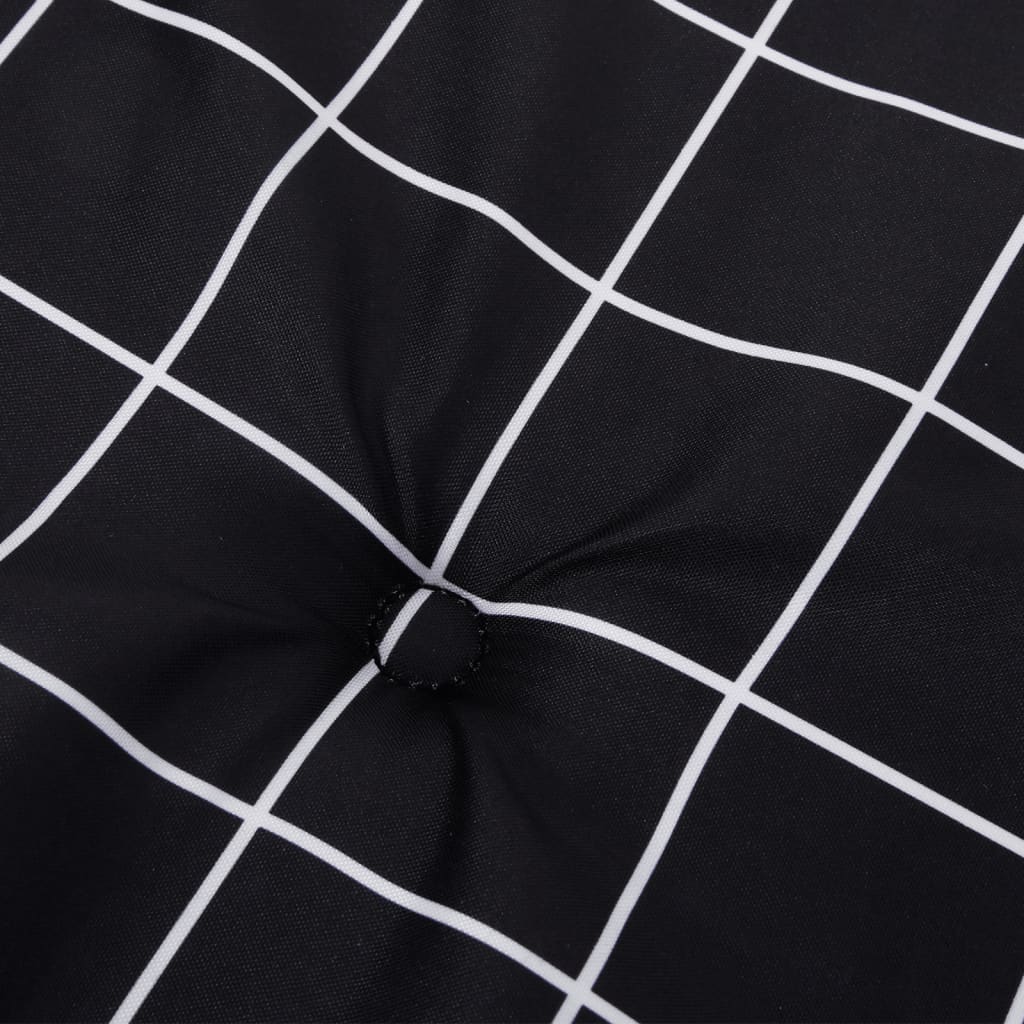 Jastuci za vrtne stolice 4 kom crni karirani 50x50x4 cm tkanina