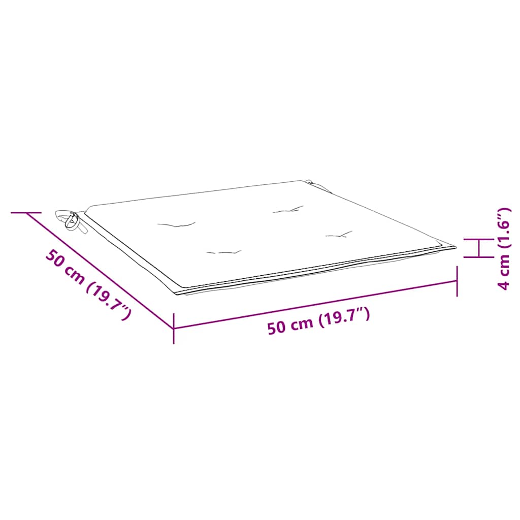 Jastuci za vrtne stolice 4 kom višebojni 50x50x4 cm od tkanine
