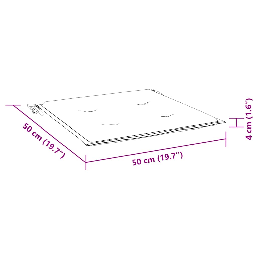 Jastuci za vrtne stolice 4 kom ružičasti 50x50x4 cm od tkanine