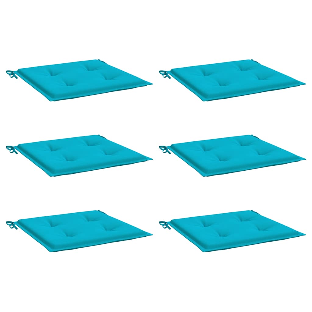 Jastuci za vrtne stolice 6 kom tirkizni 50x50x4 cm od tkanine
