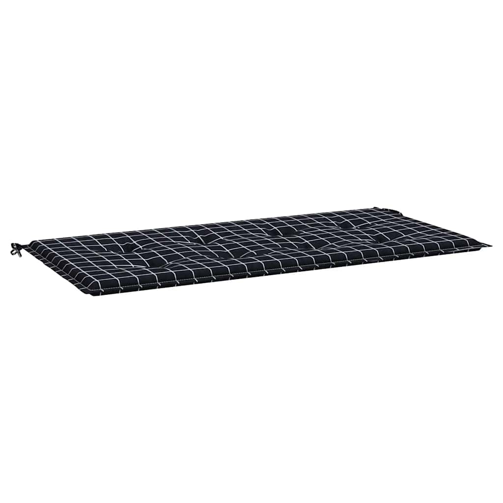 Jastuk za vrtnu klupu crni karirani 120x50x4 cm tkanina Oxford