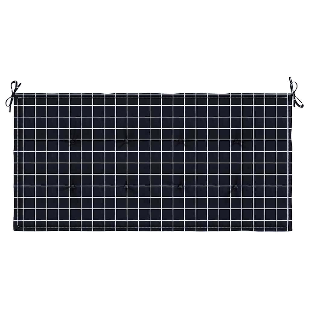 Jastuk za vrtnu klupu crni karirani 120x50x4 cm tkanina Oxford