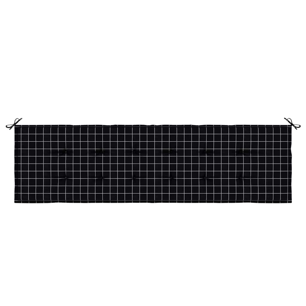 Jastučić za klupu Crna Karirana 150 x 50 x 3 cm Oxford tkanina