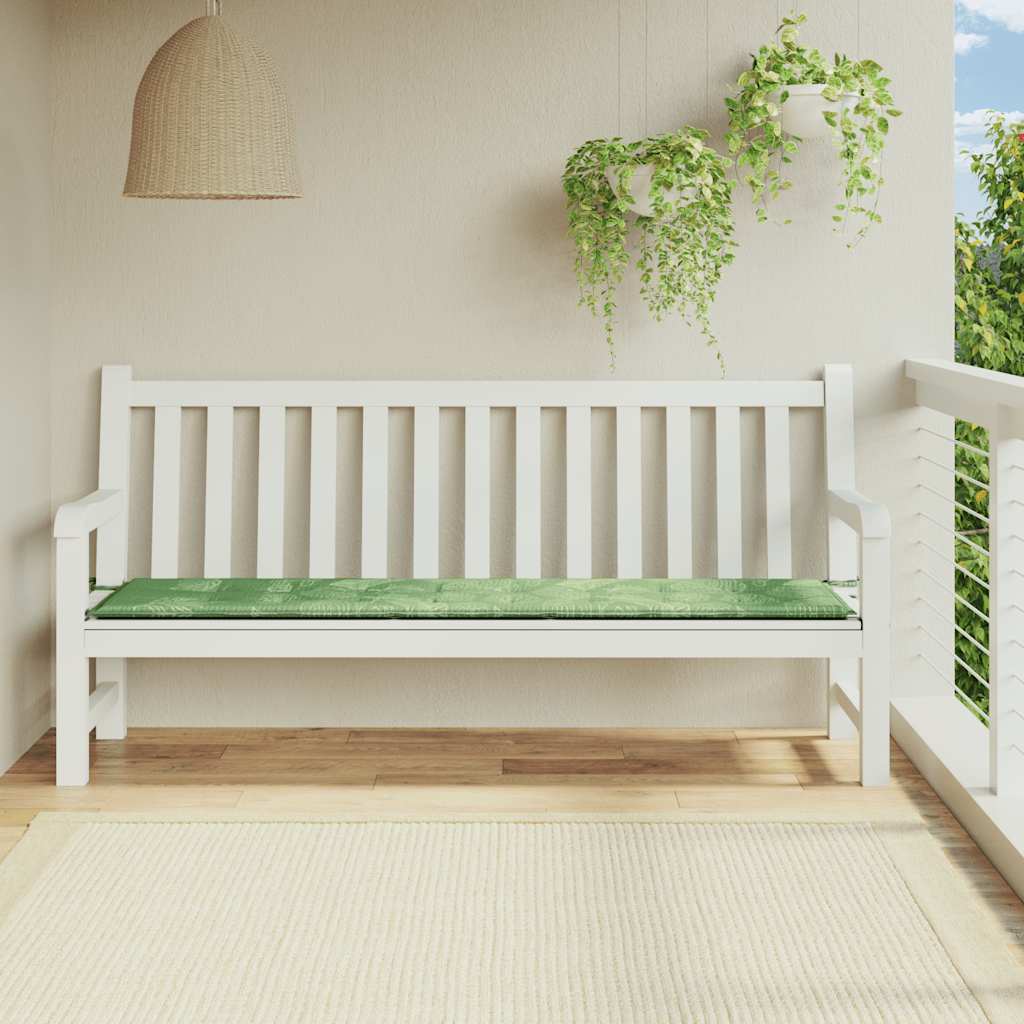 Jastuk za vrtnu klupu s uzorkom lišća 200x50x4 cm od tkanine
