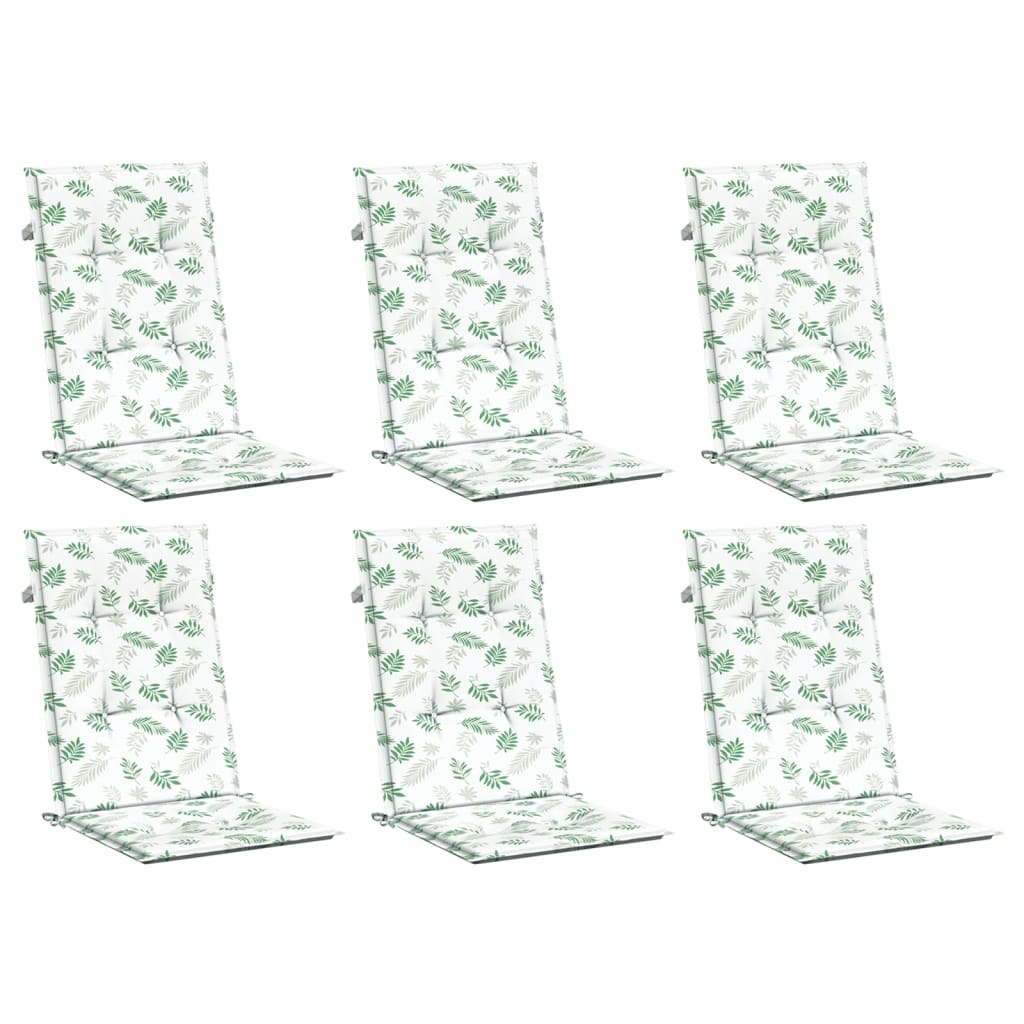 Jastuci za visoku stolicu 6 kom s uzorkom lišća od tkanine