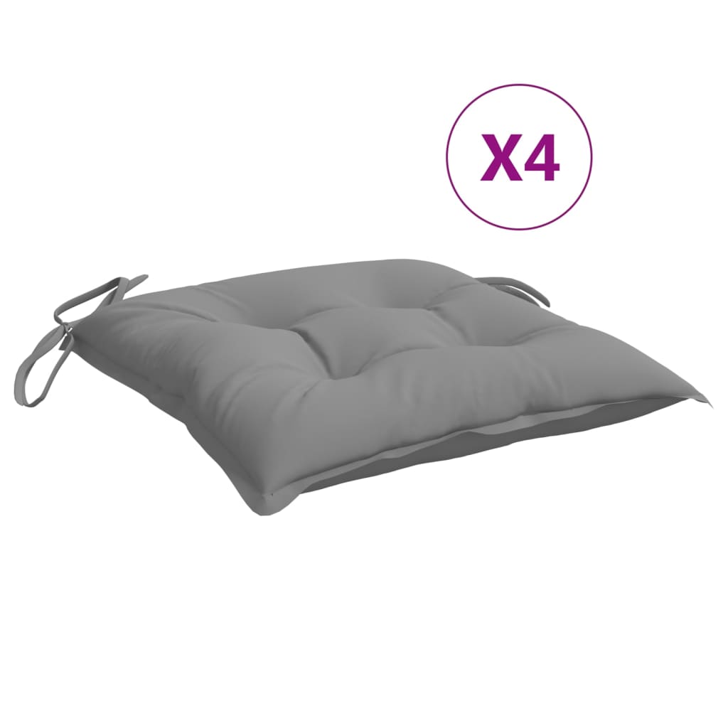 Jastuci za stolice 4 kom sivi 40 x 40 x 7 cm od tkanine Oxford