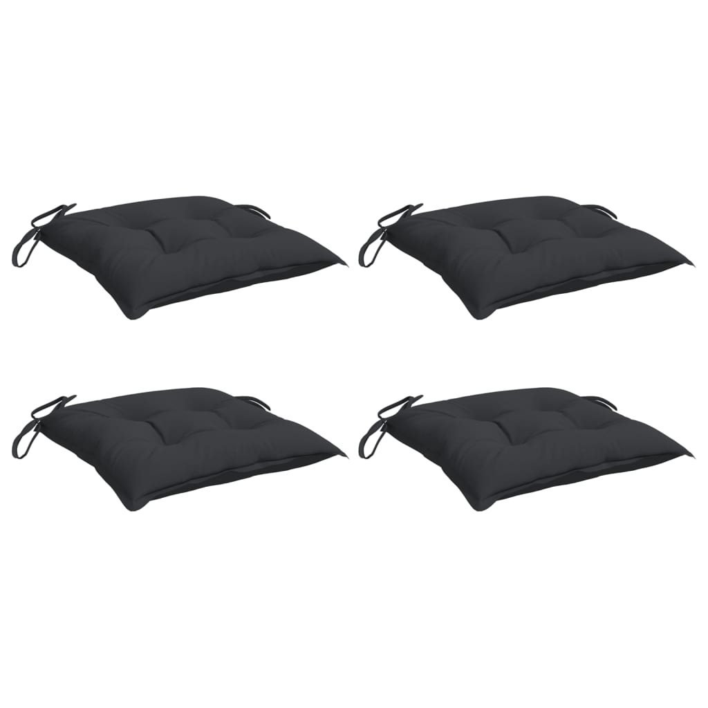 Jastuci za stolice 4 kom crni 40 x 40 x 7 cm od tkanine Oxford