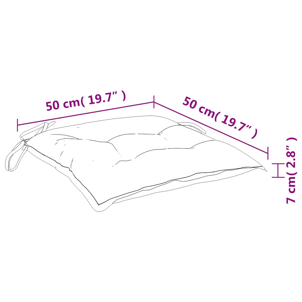 Jastuci za stolice 4 kom s uzorkom lišća 50x50x7 cm od tkanine