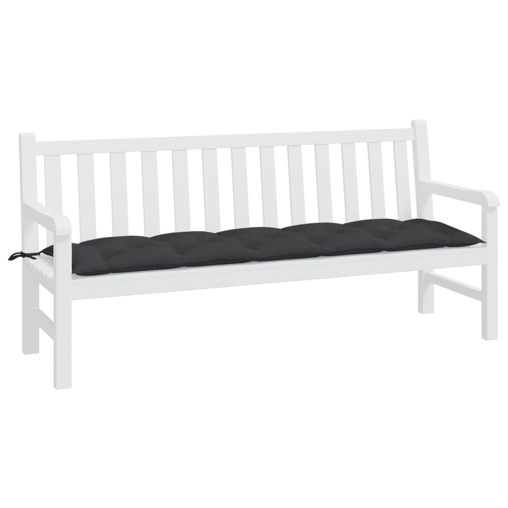 Jastuk za vrtnu klupu crni 180 x 50 x 7 cm od tkanine Oxford