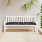 Jastuk za vrtnu klupu crni karirani 180x50x7 cm tkanina Oxford