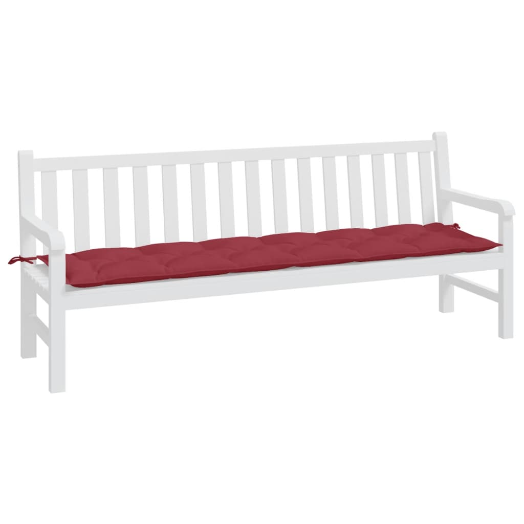 Jastuk za vrtnu klupu boja vina 200 x 50 x 7 cm tkanina Oxford