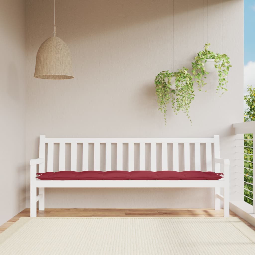 Jastuk za vrtnu klupu boja vina 200 x 50 x 7 cm tkanina Oxford