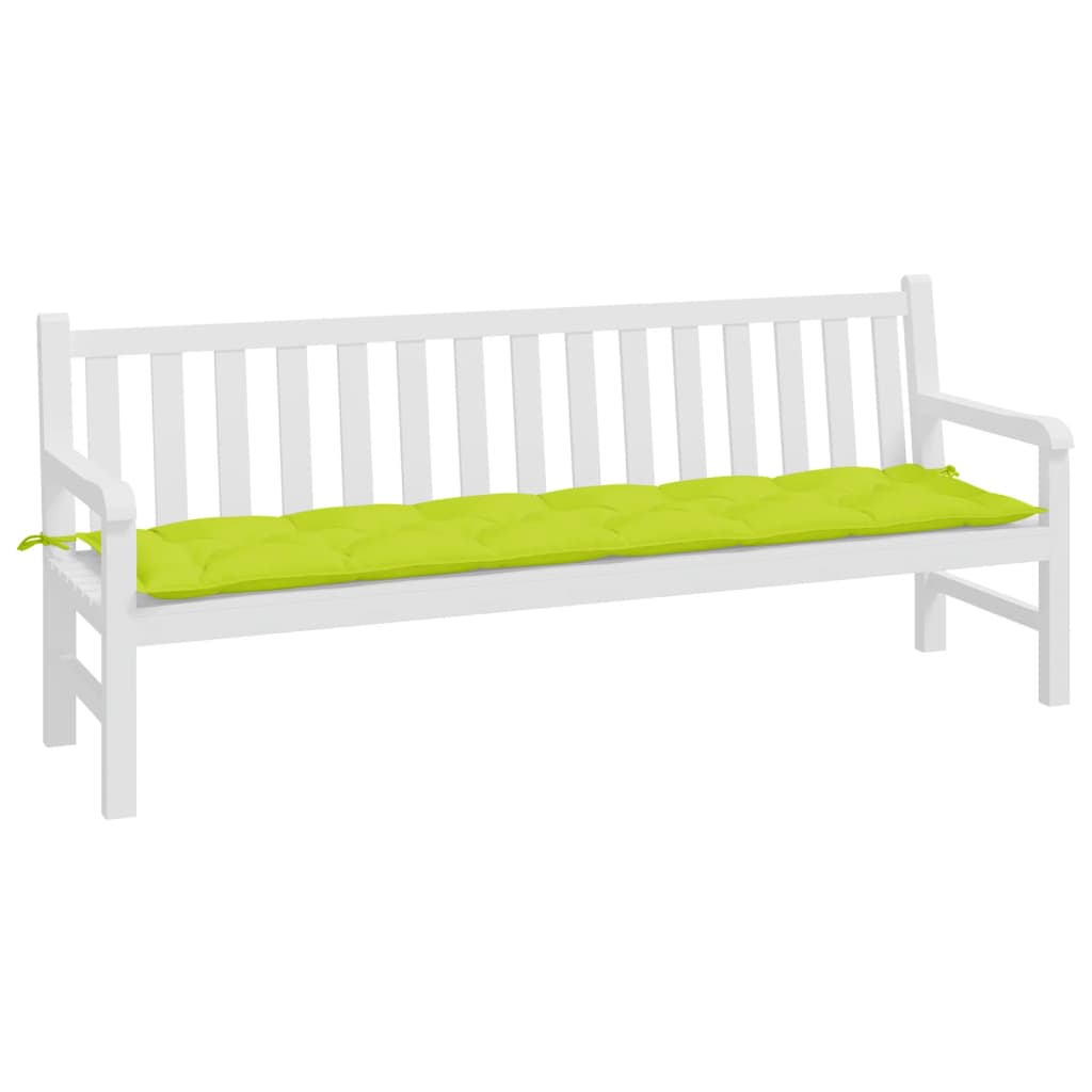 Jastuk za vrtnu klupu jarkozeleni 200x50x7 cm od tkanine Oxford