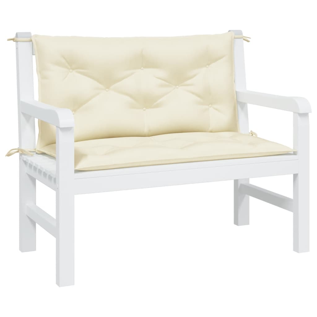 Jastuci za vrtnu klupu 2 kom krem 100x50x7 cm od tkanine Oxford