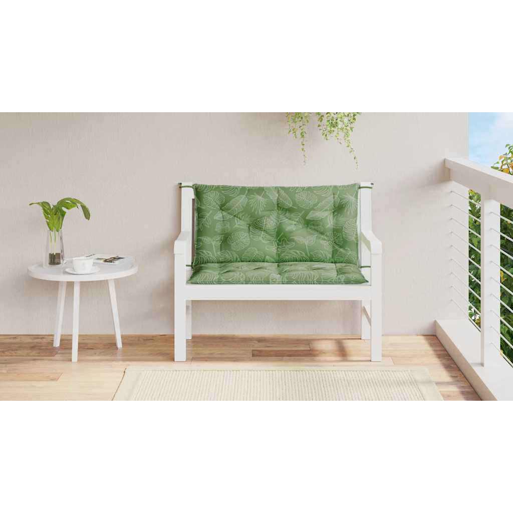 Jastuci za vrtnu klupu 2 kom s uzorkom lišća 100x50x7cm tkanina