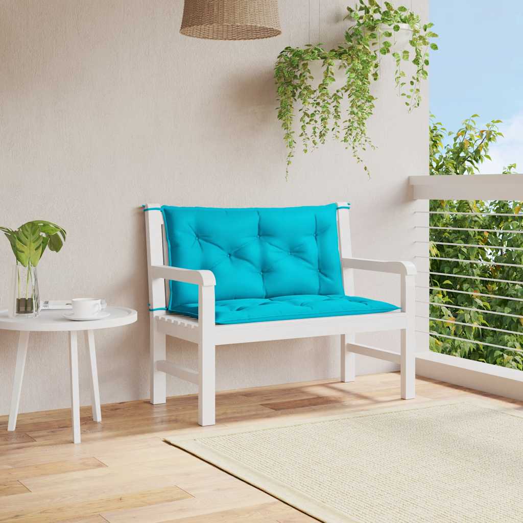 Jastuci za vrtnu klupu 2 kom tirkizni 100x50x7 cm od tkanine